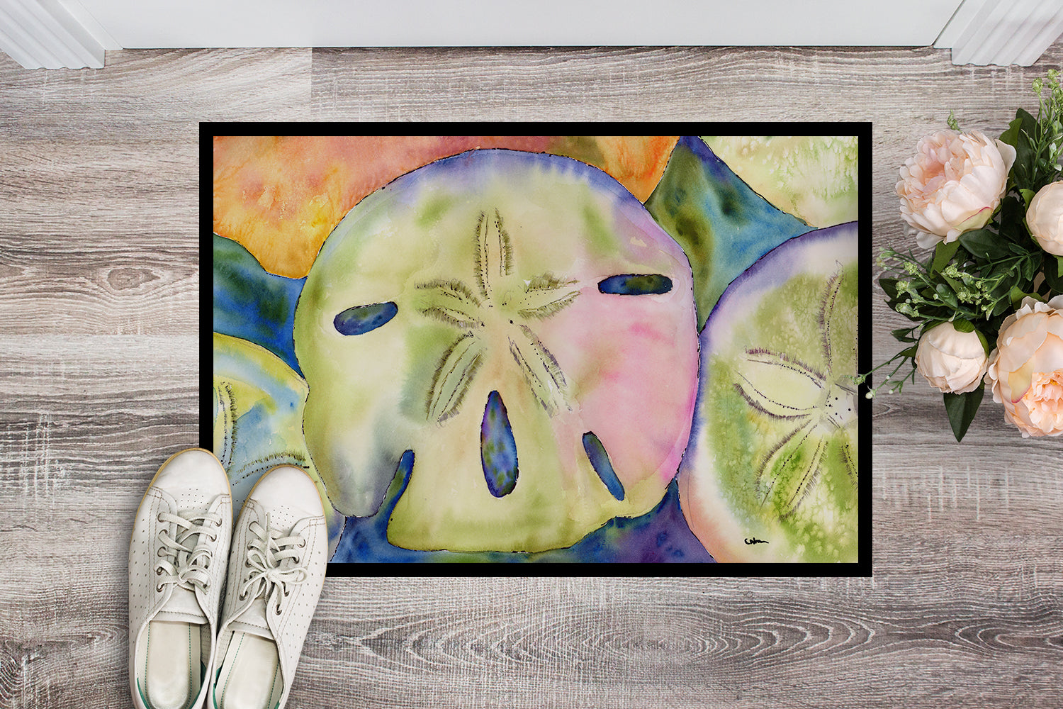 Sand Dollar Doormat Indoor Outdoor 24H X 36W Front Door Mat Rugs for Entryway, Non Slip Washable Low Pile,