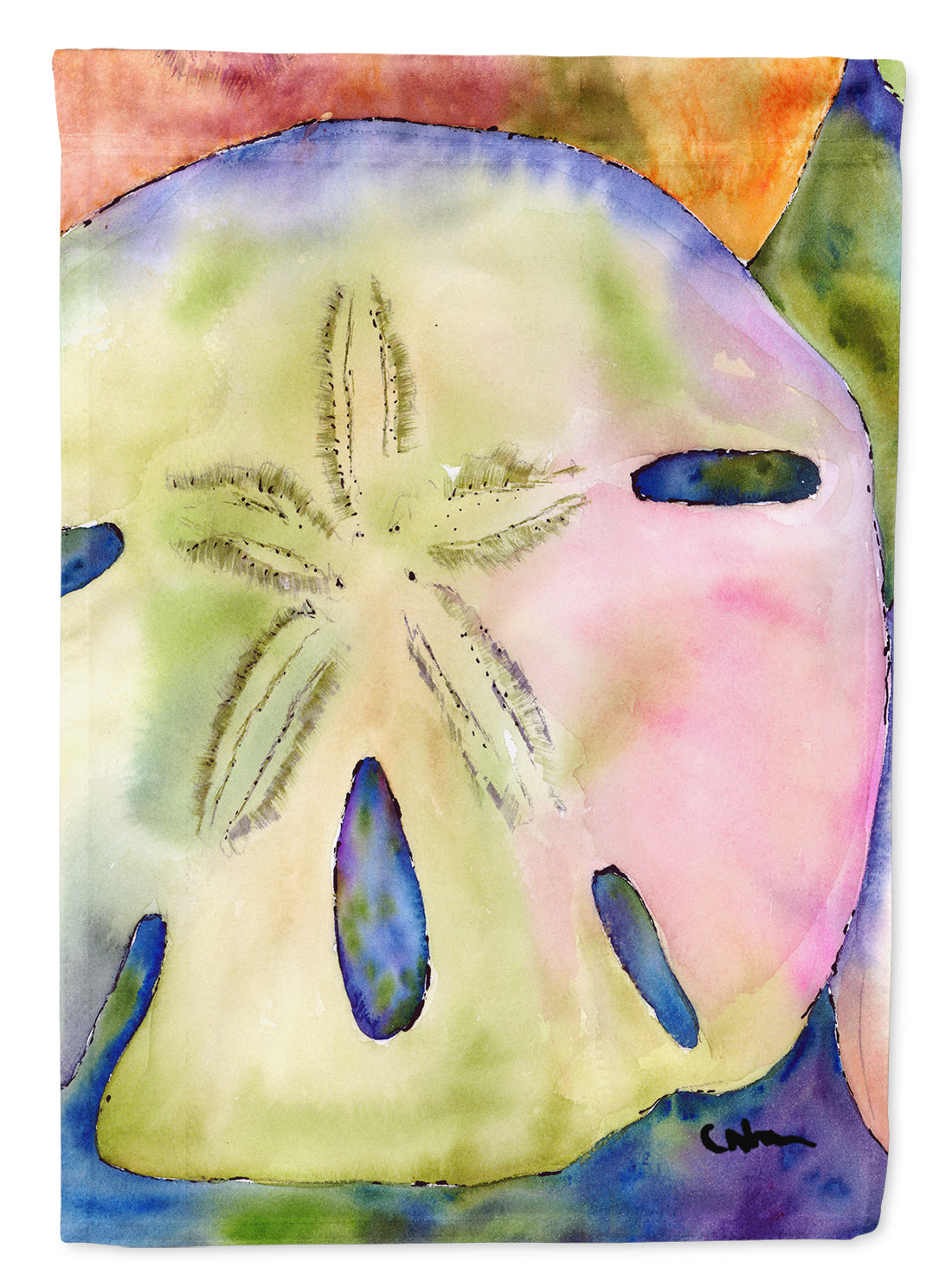 Sand Dollar House Flag 28x40 Porch Sleeve Pole Decorative Outside Yard Banner Artwork Wall Hanging, Polyester