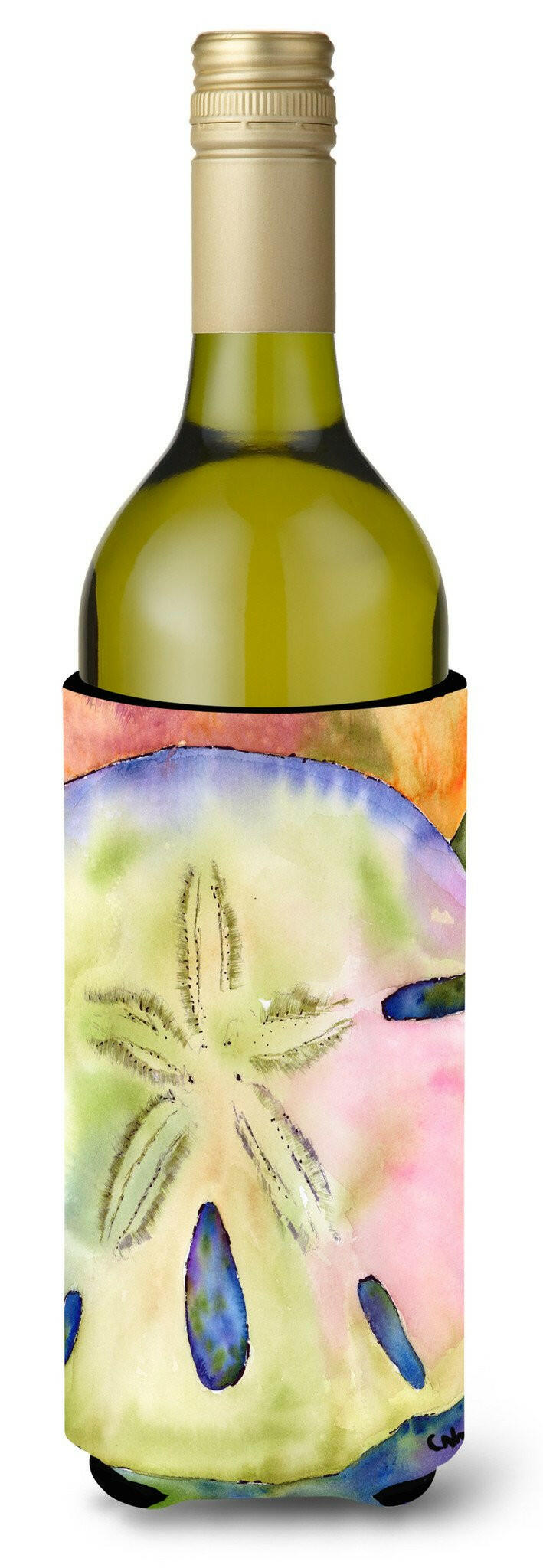 Sand Dollar Wine Bottle Hugger Gift Sleeve for Standard 750 ml Bottles, Insulated Reusable Also Fits Mini Shot & Pint Bottles