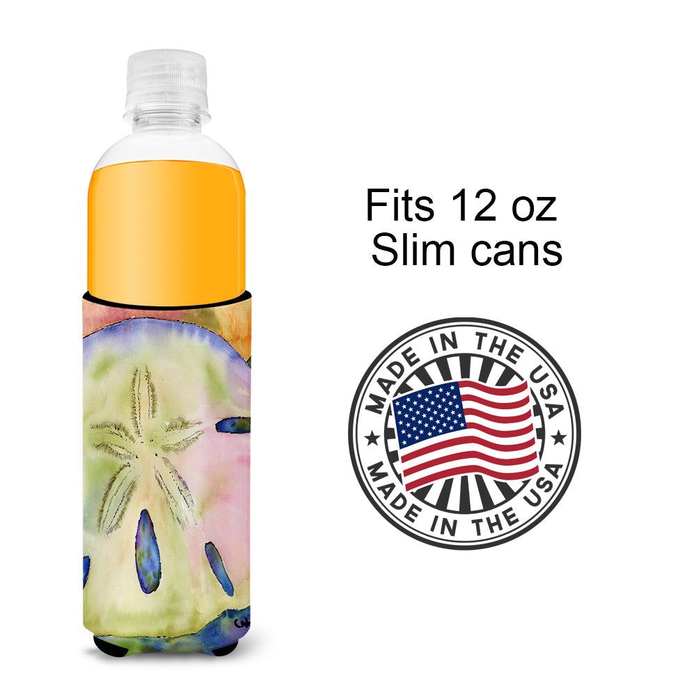 Sand Dollar Slim Can Hugger , Insulated Foam Hugger for 12 oz Slim Cans, Beer Bottles & Water Bottles, Printed in USA