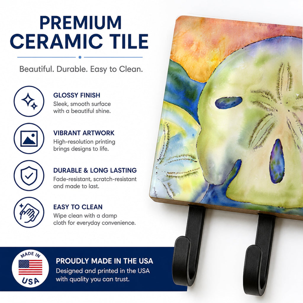 Sand Dollar Leash or Key Holder Wall Hooks, Coat Rack Wall Mount, for Hanging Keys, Towels, Aprons, Leashes