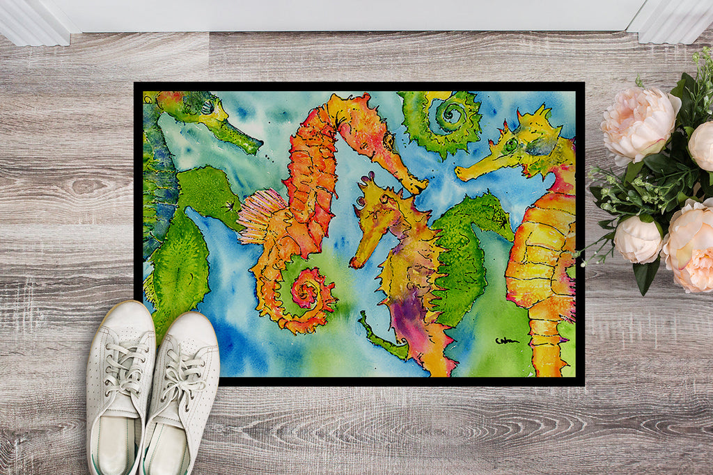 Seahorse Doormat Indoor Outdoor 24H X 36W Front Door Mat Rugs for Entryway, Non Slip Washable Low Pile,