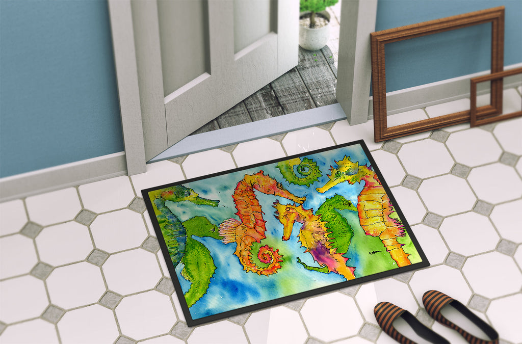 Seahorse Doormat Indoor Outdoor 24H X 36W Front Door Mat Rugs for Entryway, Non Slip Washable Low Pile,