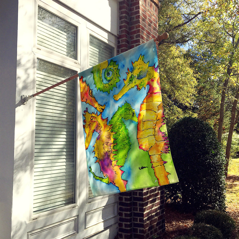 Seahorse House Flag 28x40 Porch Sleeve Pole Decorative Outside Yard Banner Artwork Wall Hanging, Polyester