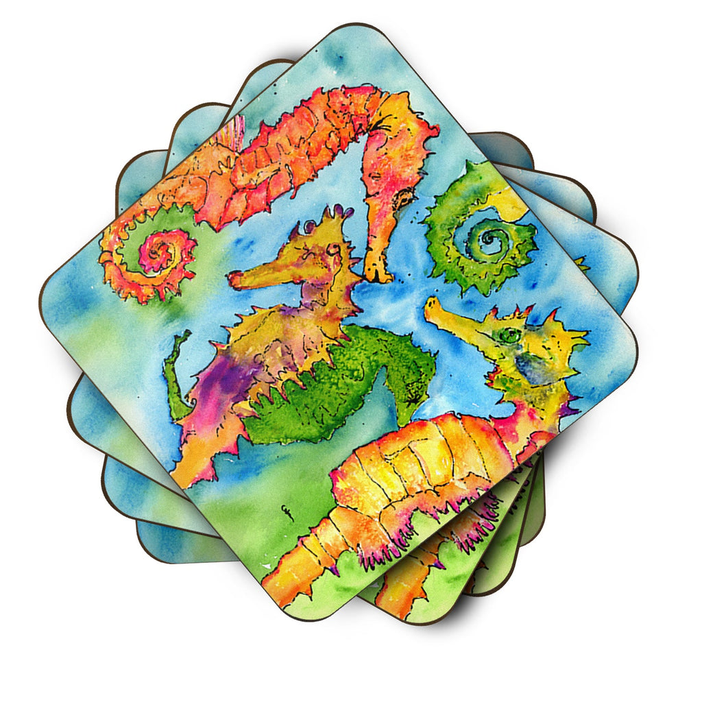 Seahorse Foam Coasters Set of 4 Cup Coasters for Indoor Outdoor, Tabletop Protection, Anti Slip, Mouse pad Material