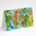 Seahorse Greeting Cards Pack of 8 Blank Cards with Envelopes Whimsical A7 Size 5x7