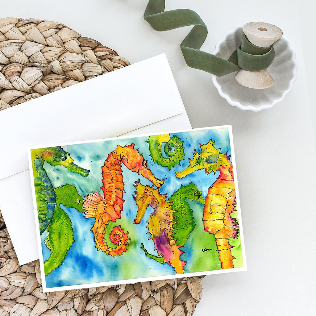 Seahorse Greeting Cards Pack of 8 Blank Cards with Envelopes Whimsical A7 Size 5x7