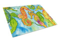 Seahorse Cutting Board Tempered Glass Kitchen Cutting Surface, Heat Resistant Chopping, Non-Slip Feet, Food Prep & Serving