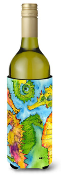 Seahorse Wine Bottle Hugger Gift Sleeve for Standard 750 ml Bottles, Insulated Reusable Also Fits Mini Shot & Pint Bottles