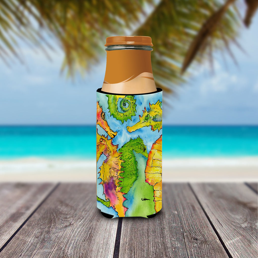 Seahorse Slim Can Hugger , Insulated Foam Hugger for 12 oz Slim Cans, Beer Bottles & Water Bottles, Printed in USA
