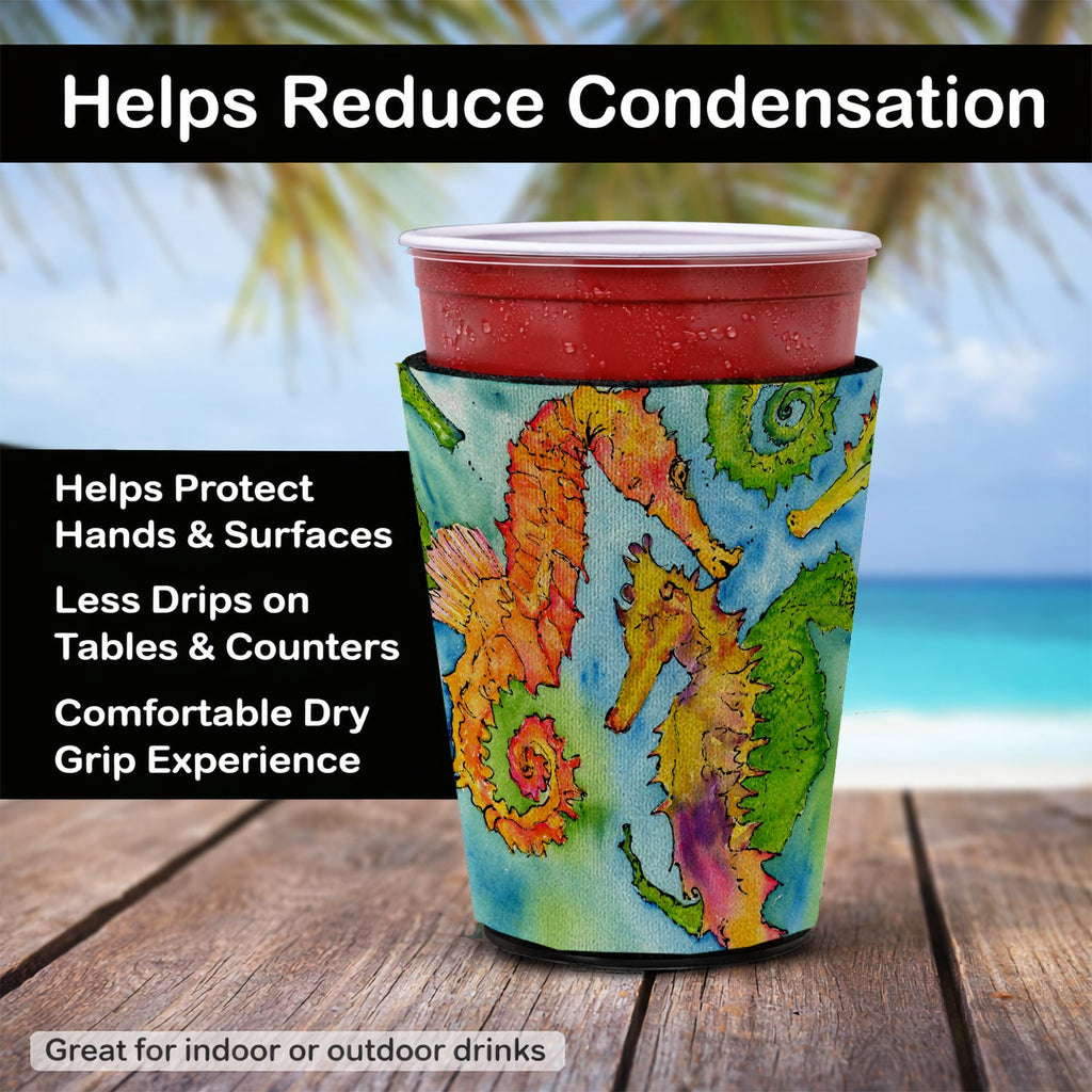 Seahorse Red Cup Hugger Sleeve for 16–22 oz Party Cups, Insulated Foam Drink Holder for Iced Coffee, Tailgate & BBQ Reusable