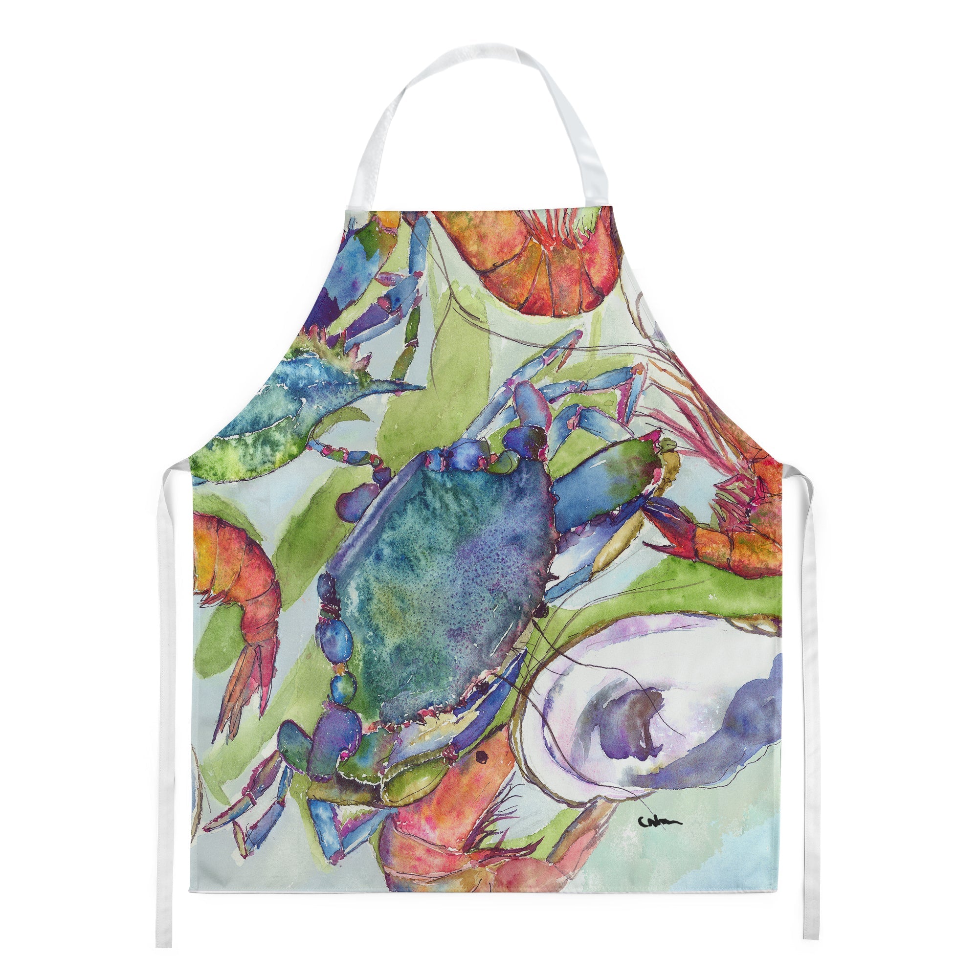 Crab Shrimp Oysters Apron Cooking Kitchen Server Baking Crafts Gardening for Adult Women Men, Unisex, Large, Multicolor