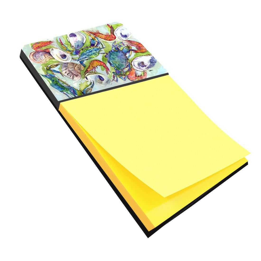 Crab Shrimp Oysters Watercolor Sticky Note Holder Refillable Dispenser Desk Accessory 3x3 Pad Gift