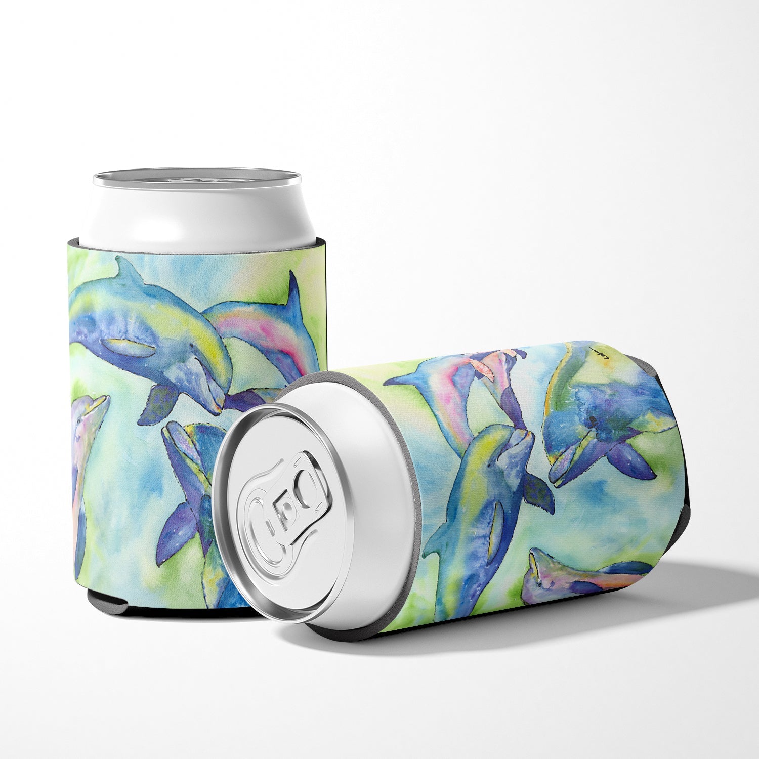 Dolphin Can or Bottle Hugger Cooler Sleeve for Standard 12 oz Cans, Insulated Foam Beer & Soda Can Hugger Reusable