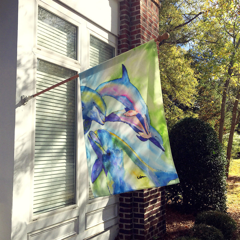 Dolphin House Flag 28x40 Porch Sleeve Pole Decorative Outside Yard Banner Artwork Wall Hanging, Polyester
