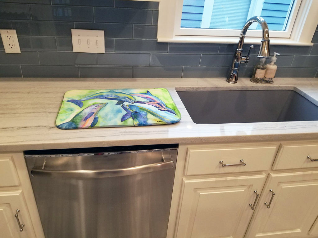 Dolphin Dish Drying Mat Absorbent Dish Drying Mat Pad for Kitchen Counter Dish Drainer Mat for Countertop, 14 x 21", Multicolor