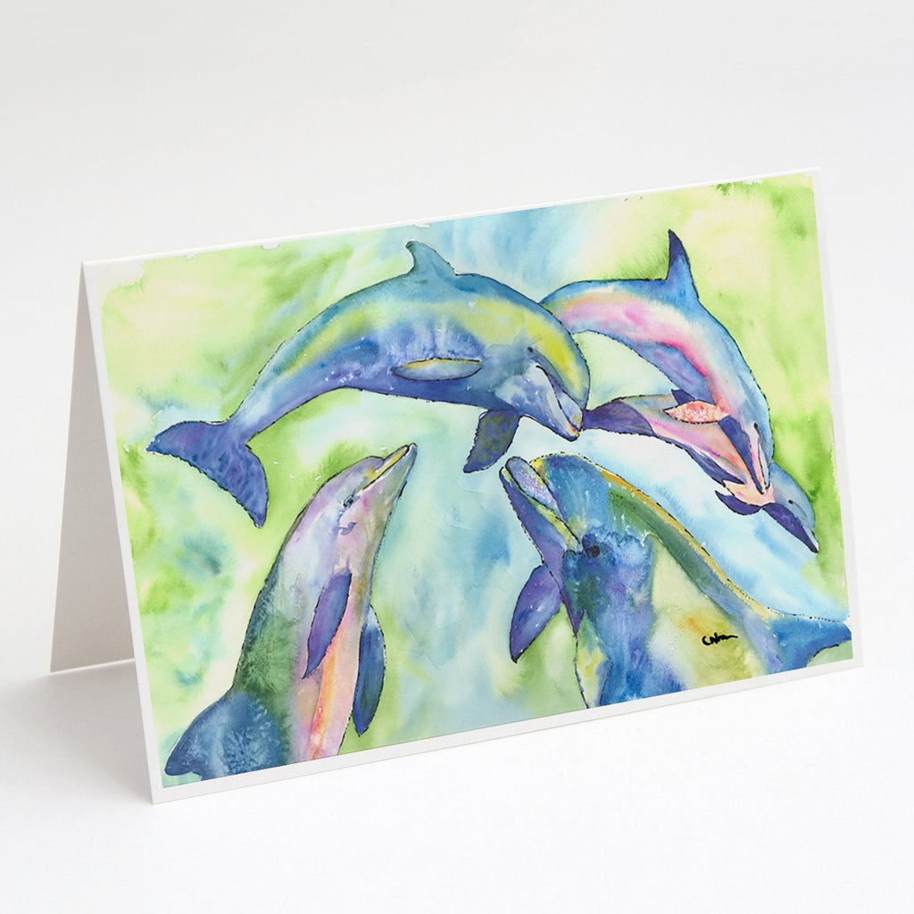 Dolphin Greeting Cards Pack of 8 Blank Cards with Envelopes Whimsical A7 Size 5x7
