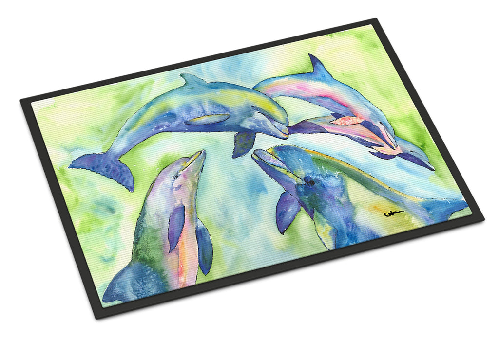 Dolphin Doormat Indoor Outdoor 24H X 36W Front Door Mat Rugs for Entryway, Non Slip Washable Low Pile,