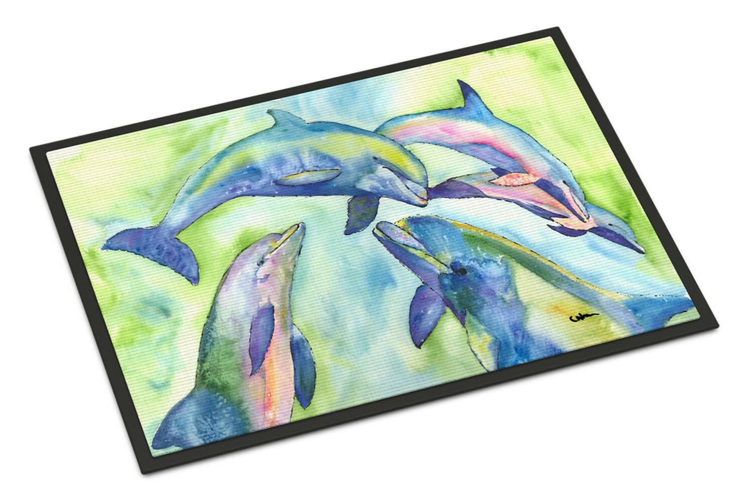 Dolphin Doormat Indoor Outdoor 18H X 27W Front Door Mat Rugs for Entryway, Non Slip Washable