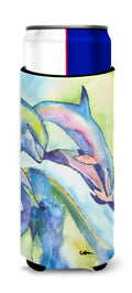 Dolphin Slim Can Hugger , Insulated Foam Hugger for 12 oz Slim Cans, Beer Bottles & Water Bottles, Printed in USA