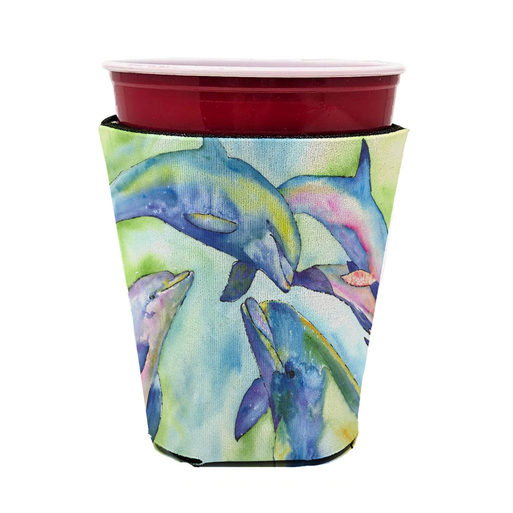 Dolphin Red Cup Hugger Sleeve for 16–22 oz Party Cups, Insulated Foam Drink Holder for Iced Coffee, Tailgate & BBQ Reusable