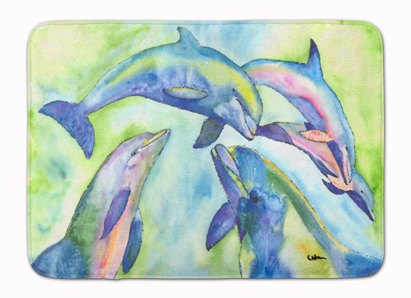 Dolphin Memory Foam Kitchen Mat Machine Washable Anti-Fatigue Cushion Comfort Bath or Kitchen Rug