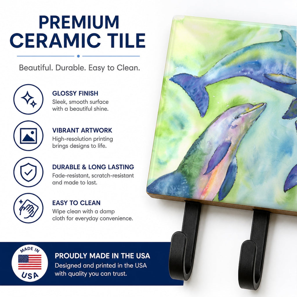 Dolphin Leash or Key Holder Wall Hooks, Coat Rack Wall Mount, for Hanging Keys, Towels, Aprons, Leashes