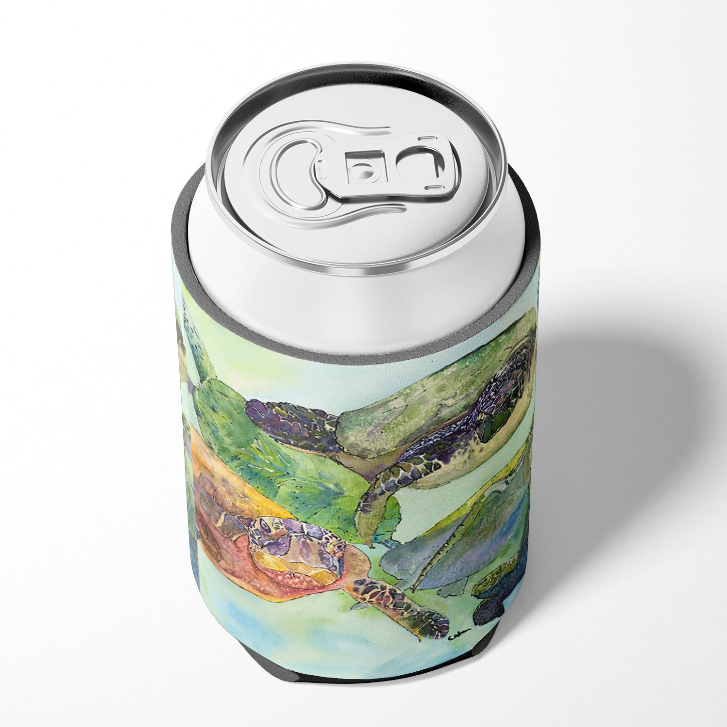 Turtle Loggerhead Can or Bottle Hugger Cooler Sleeve for Standard 12 oz Cans, Insulated Foam Beer & Soda Can Hugger Reusable