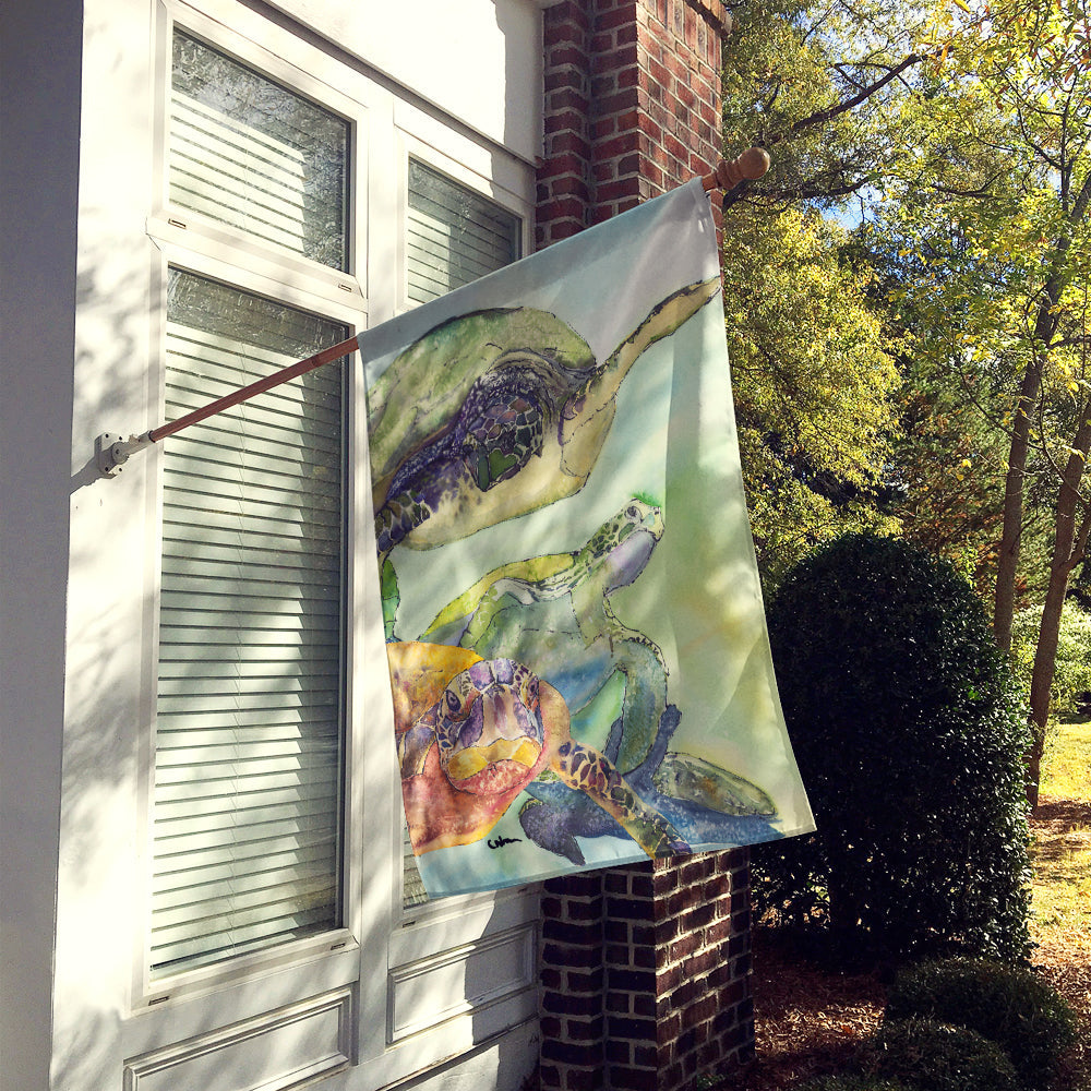 Turtle Loggerhead House Flag 28x40 Porch Sleeve Pole Decorative Outside Yard Banner Artwork Wall Hanging, Polyester