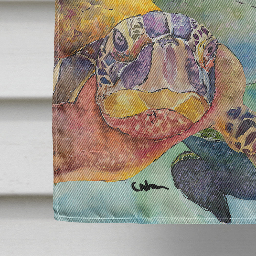 Turtle Loggerhead House Flag 28x40 Porch Sleeve Pole Decorative Outside Yard Banner Artwork Wall Hanging, Polyester