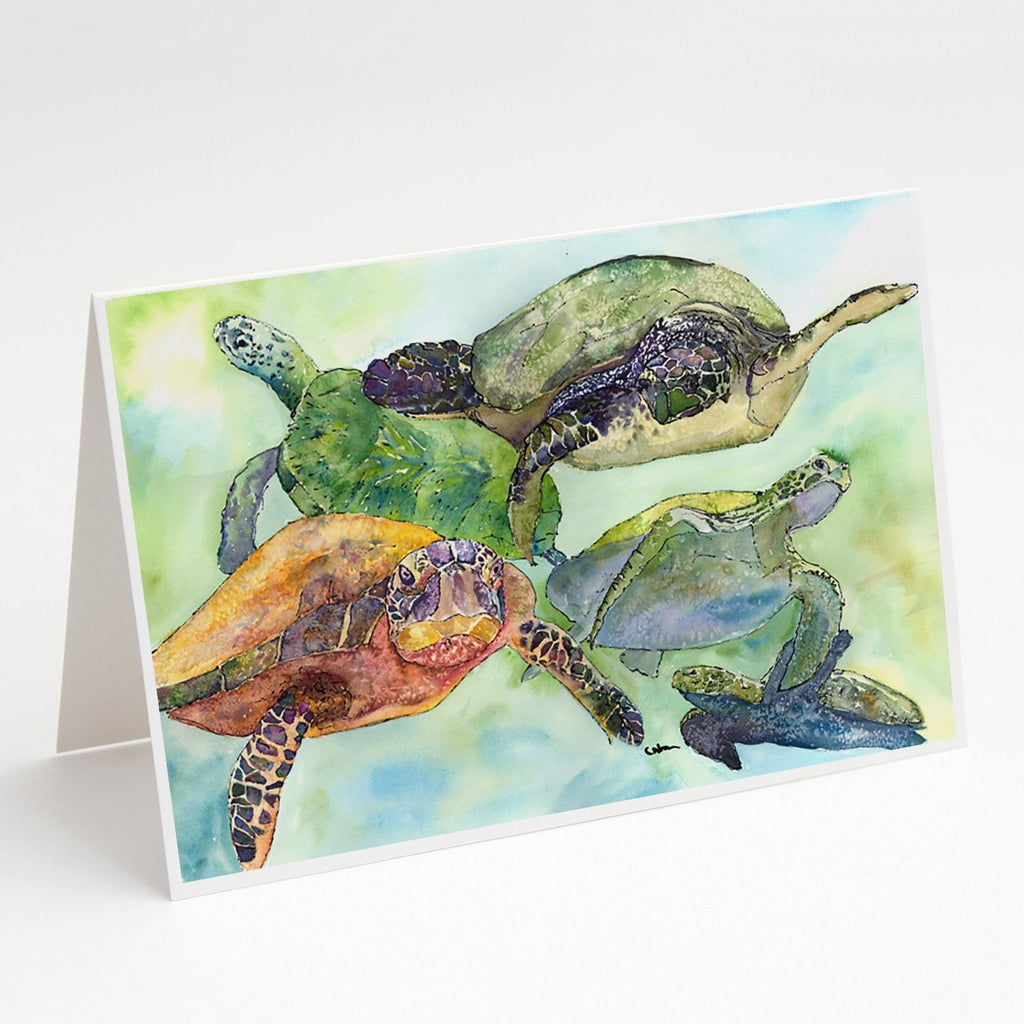 Turtle Loggerhead Greeting Cards Pack of 8 Blank Cards with Envelopes Whimsical A7 Size 5x7