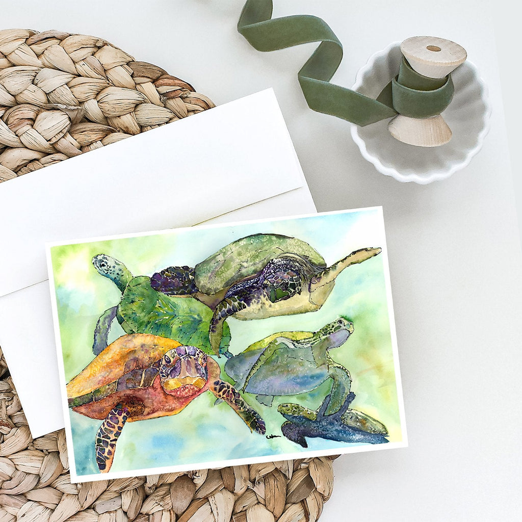 Turtle Loggerhead Greeting Cards Pack of 8 Blank Cards with Envelopes Whimsical A7 Size 5x7