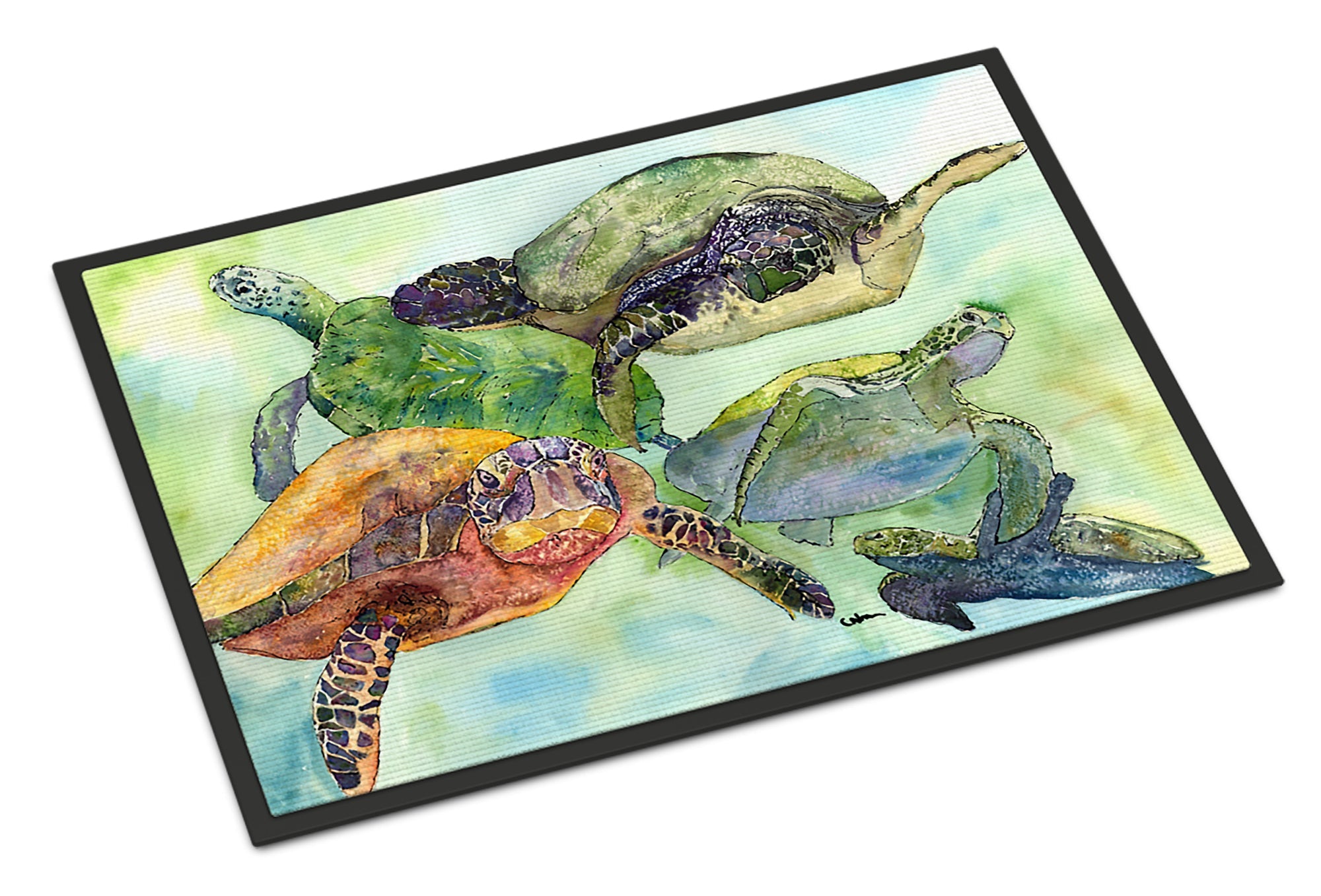 Turtle Loggerhead Doormat Indoor Outdoor 24H X 36W Front Door Mat Rugs for Entryway, Non Slip Washable Low Pile,