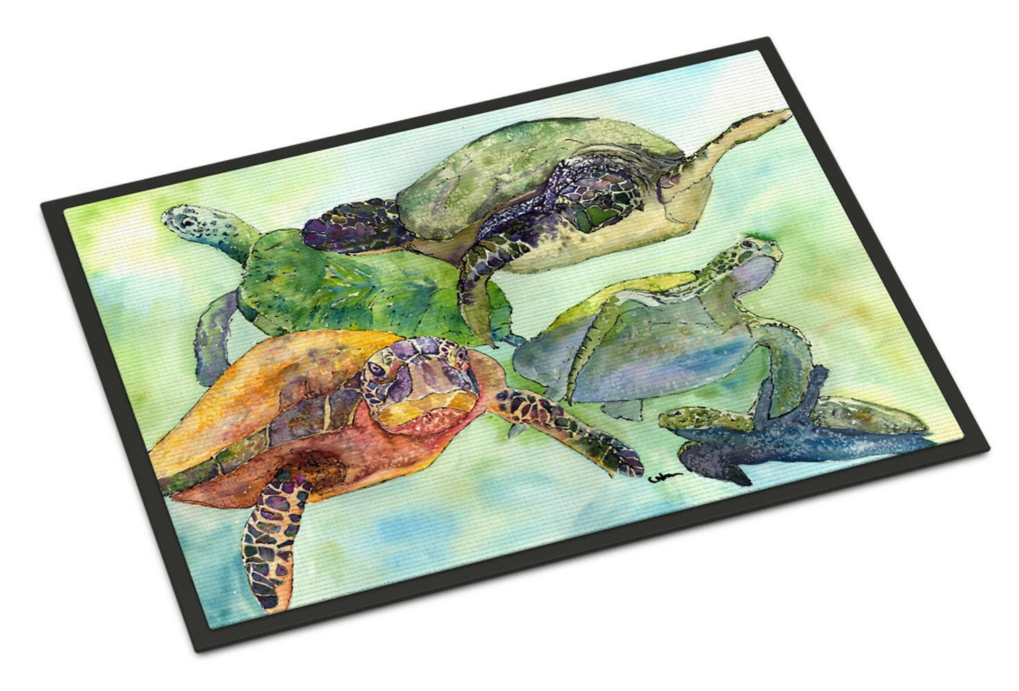 Turtle Loggerhead Doormat Indoor Outdoor 18H X 27W Front Door Mat Rugs for Entryway, Non Slip Washable