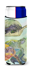 Turtle Loggerhead Slim Can Hugger , Insulated Foam Hugger for 12 oz Slim Cans, Beer Bottles & Water Bottles, Printed in USA