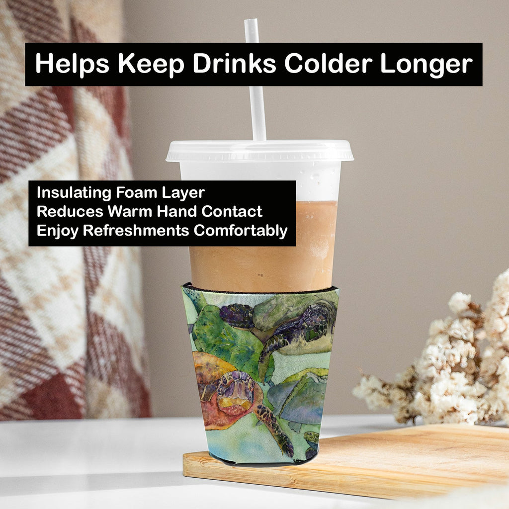Turtle Loggerhead Red Cup Hugger Sleeve for 16–22 oz Party Cups, Insulated Foam Drink Holder for Iced Coffee, Tailgate & BBQ Reusable