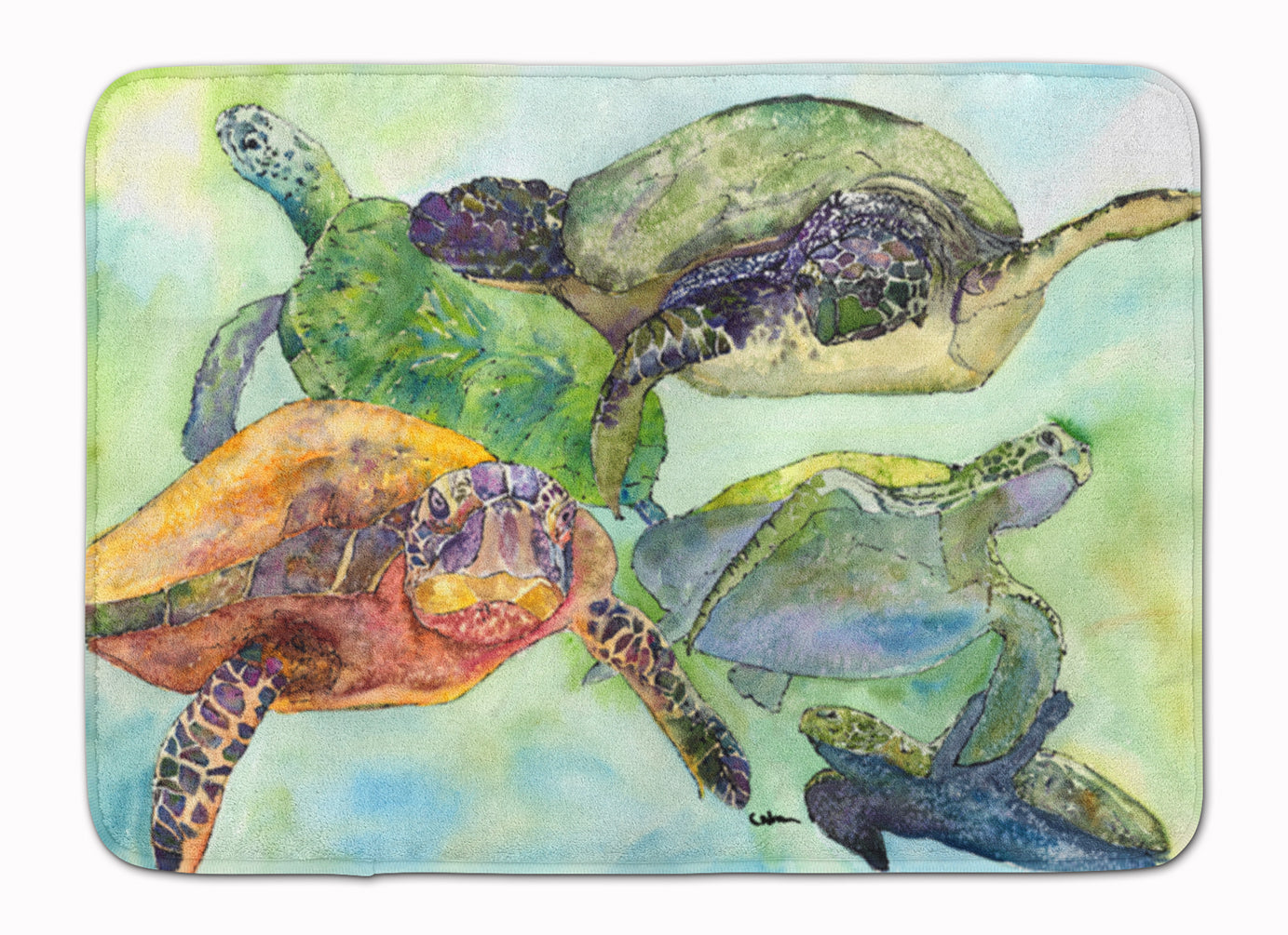 Turtle Loggerhead Memory Foam Kitchen Mat Machine Washable Anti-Fatigue Cushion Comfort Bath or Kitchen Rug