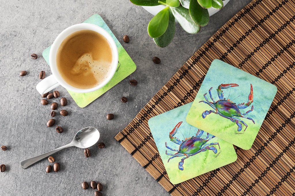 Crab Foam Coasters Set of 4 Cup Coasters for Indoor Outdoor, Tabletop Protection, Anti Slip, Mouse pad Material