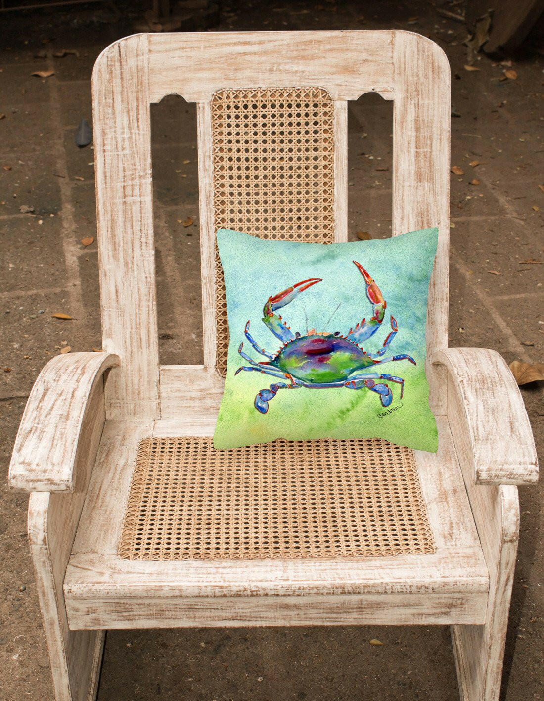 Crab Decorative Throw Pillow 14x14 Indoor Outdoor Accent Cushion, Fabric Cover with Insert for Sofa, Bed, Porch & Living Room