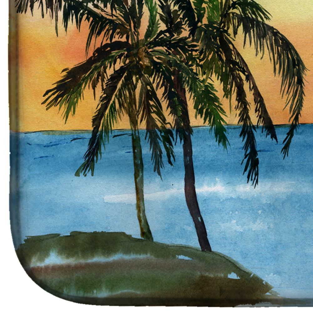 Palm Tree Dish Drying Mat Absorbent Dish Drying Mat Pad for Kitchen Counter Dish Drainer Mat for Countertop, 14 x 21", Multicolor