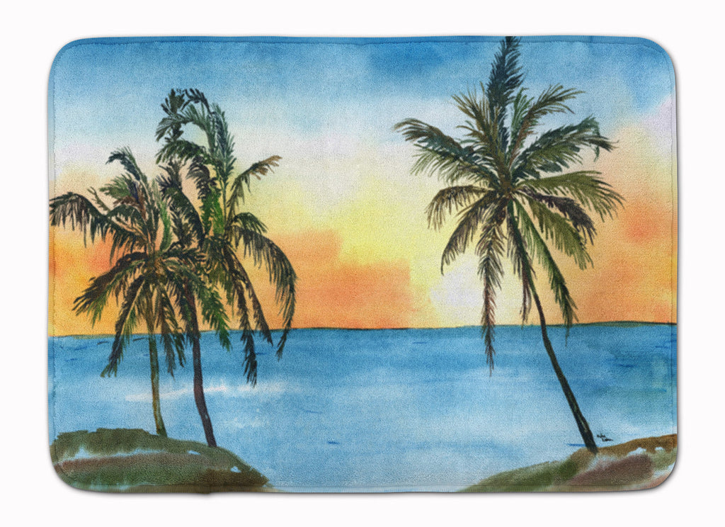 Palm Tree Memory Foam Kitchen Mat Machine Washable Anti-Fatigue Cushion Comfort Bath or Kitchen Rug
