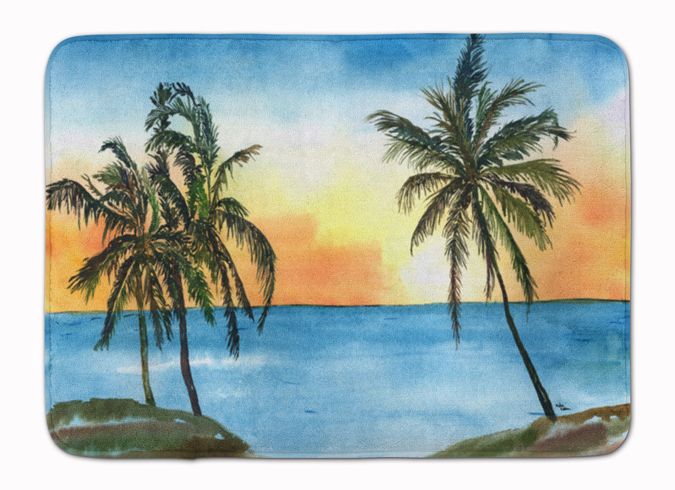 Palm Tree Memory Foam Kitchen Mat Machine Washable Anti-Fatigue Cushion Comfort Bath or Kitchen Rug