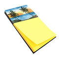 Palm Tree Watercolor Sticky Note Holder Refillable Dispenser Desk Accessory 3x3 Pad Gift
