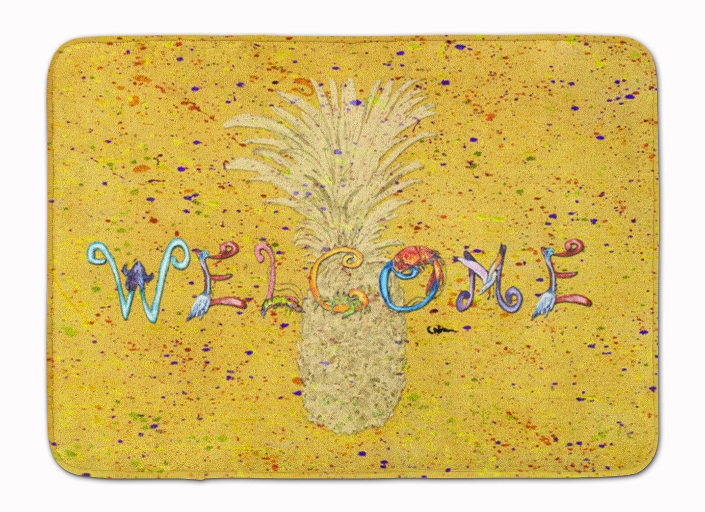 Pineapple Memory Foam Kitchen Mat Machine Washable Anti-Fatigue Cushion Comfort Bath or Kitchen Rug