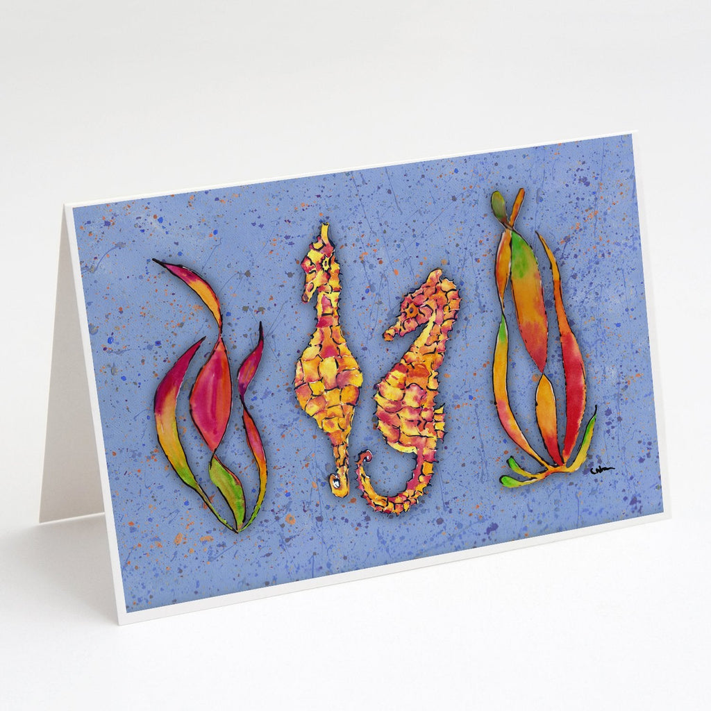 Seahorse Greeting Cards Pack of 8 Blank Cards with Envelopes Whimsical A7 Size 5x7