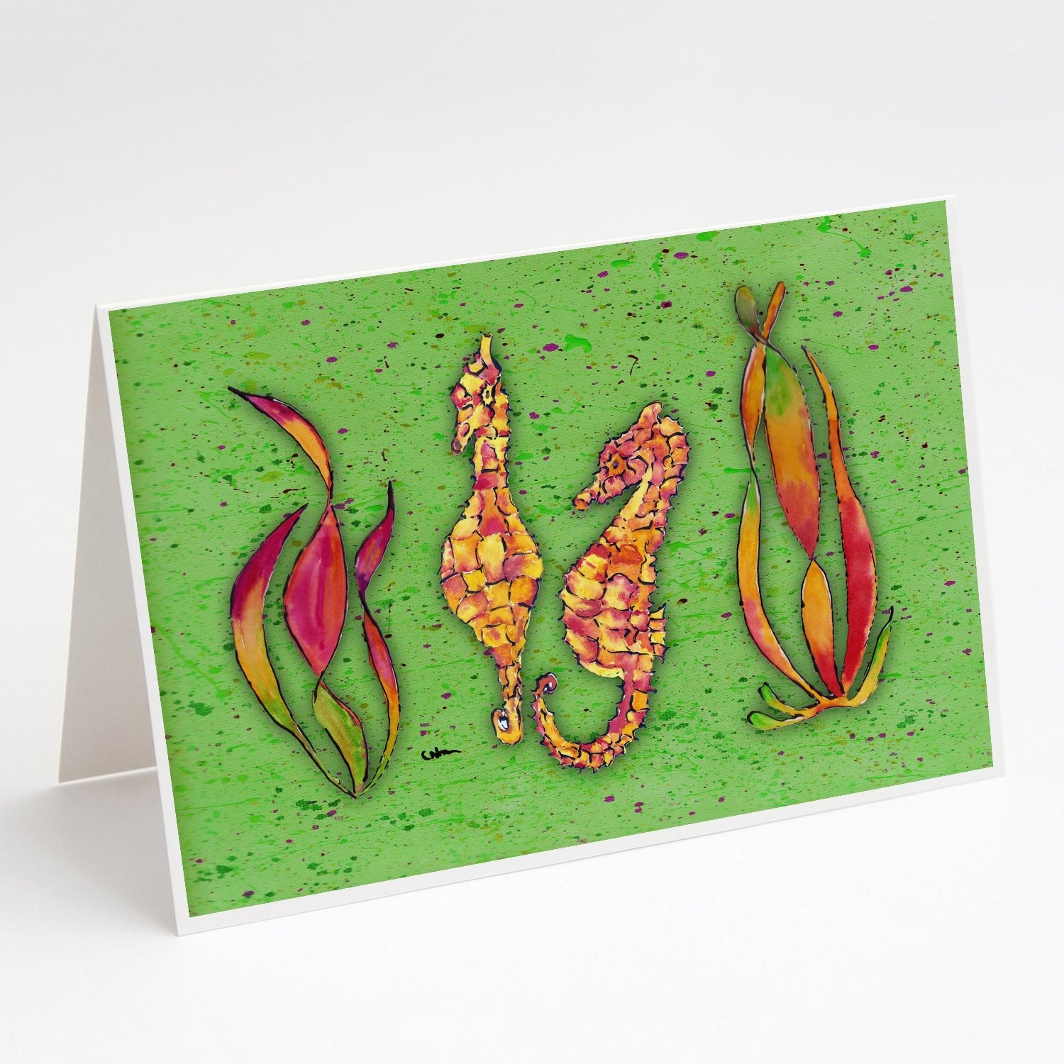 Seahorse Greeting Cards Pack of 8 Blank Cards with Envelopes Whimsical A7 Size 5x7