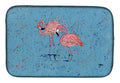 Flamingo Dish Drying Mat Absorbent Dish Drying Mat Pad for Kitchen Counter Dish Drainer Mat for Countertop, 14 x 21", Multicolor