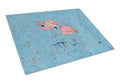 Flamingo Cutting Board Tempered Glass Kitchen Cutting Surface, Heat Resistant Chopping, Non-Slip Feet, Food Prep & Serving