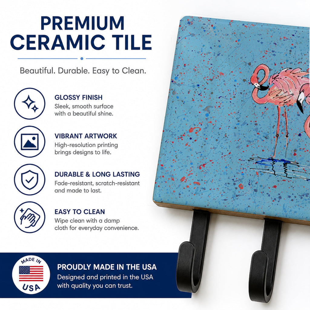 Flamingo Leash or Key Holder Wall Hooks, Coat Rack Wall Mount, for Hanging Keys, Towels, Aprons, Leashes