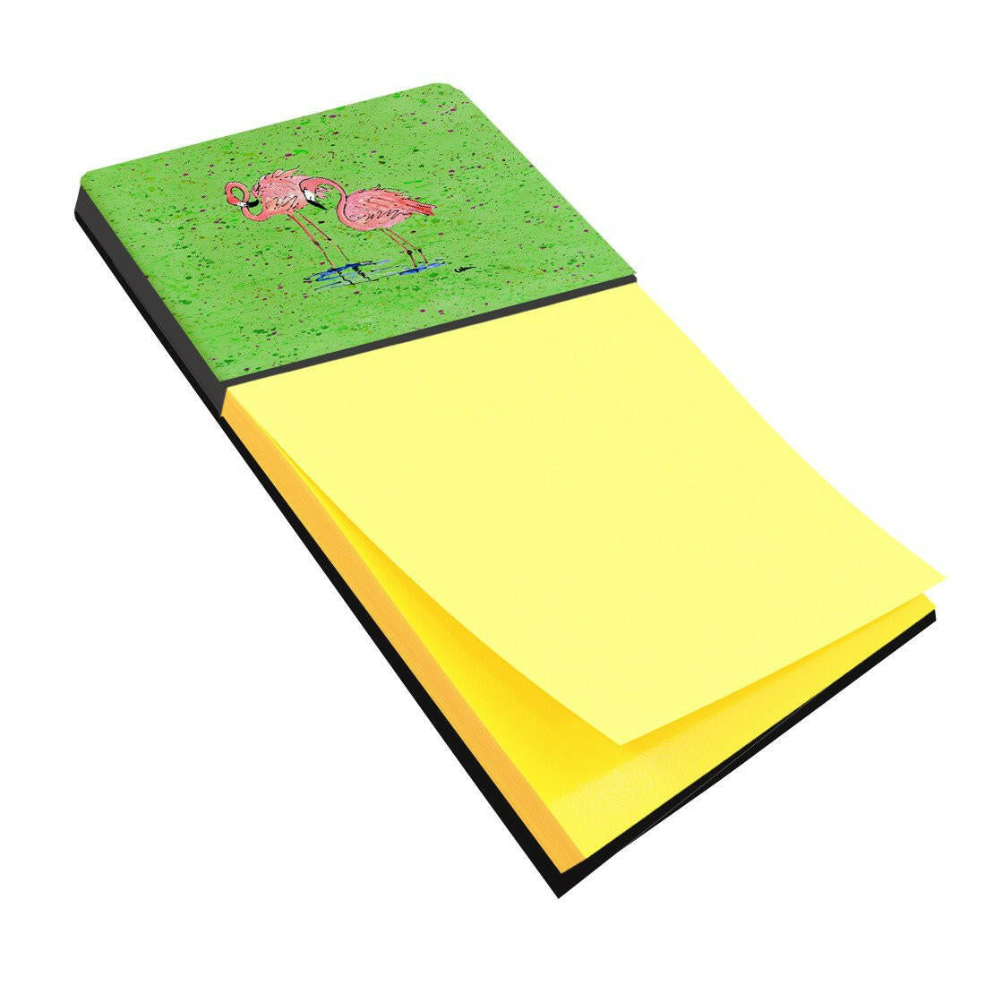 Flamingo Watercolor Sticky Note Holder Refillable Dispenser Desk Accessory 3x3 Pad Gift